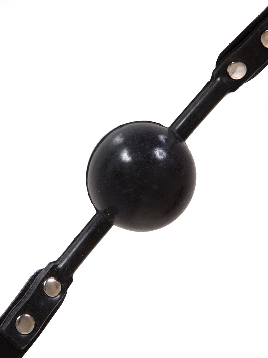 Black Silicone Ball Gag with Leather Strap – Skin Two UK