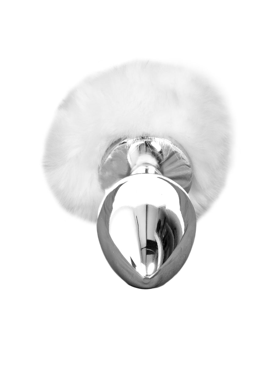 Large Silver Butt Plug With White Tail Bunny Anal Play Fun Skin Two Uk