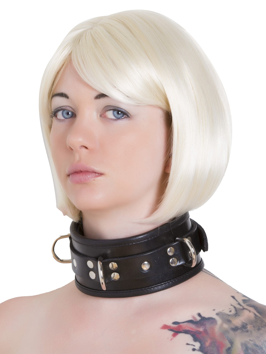 Deluxe Padded Black Leather Posture Collar - Multiple Color