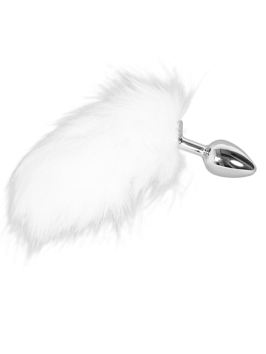 Jewellery Small Butt Plug Silver White Tail Skin Two Uk 