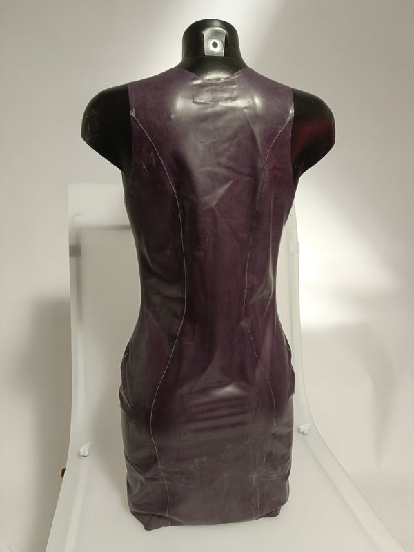 Clearance - Latex Vest Dress In Deep Purple