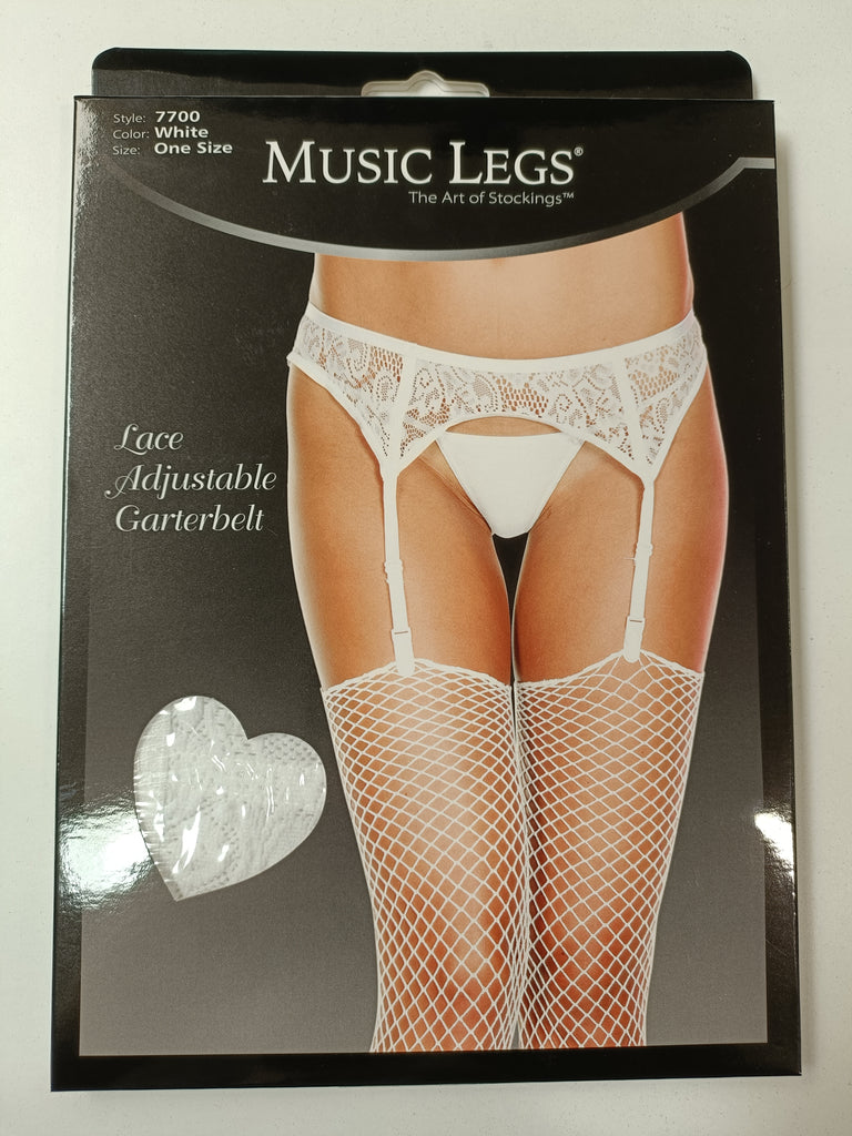 Clearance -  White Lace Garter Belt One Size