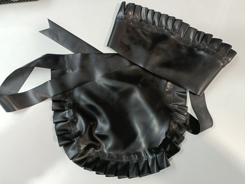 Clearance - Black Frill Maid Cap & Apron