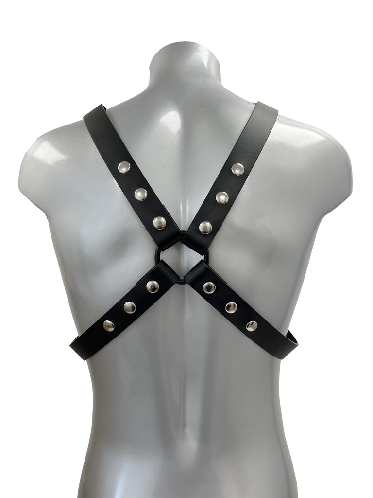 Heavy Leather Strap on Harness With Detatchable O-ring Belts. 
