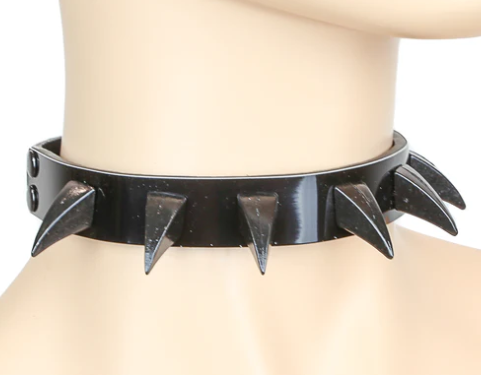 Black Metal Plated Claw Spiked Collar