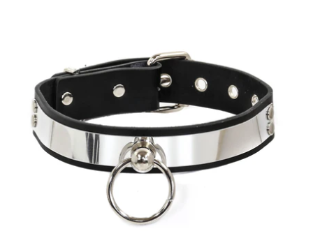 Metal Plated Collar With O Ring & Mini Leash