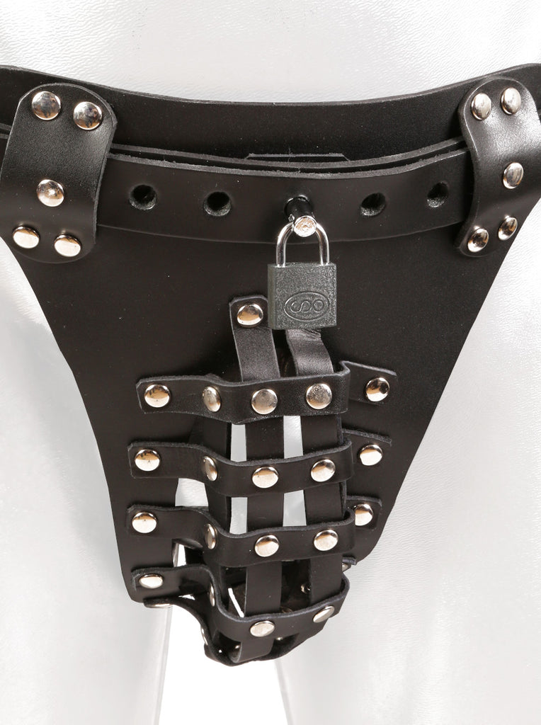 Strict Leather Leather Male Chastity Device Harness