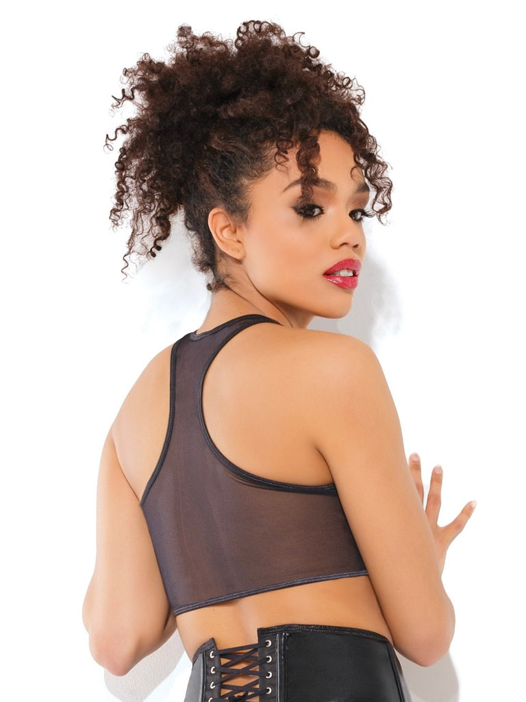 Mesh Crop Top with Zipper - One Size – Skin Two UK