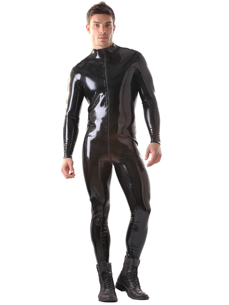 Skin Two UK Size L Clearance Male Latex Catsuit With Front Through Zip Size Large Clearance