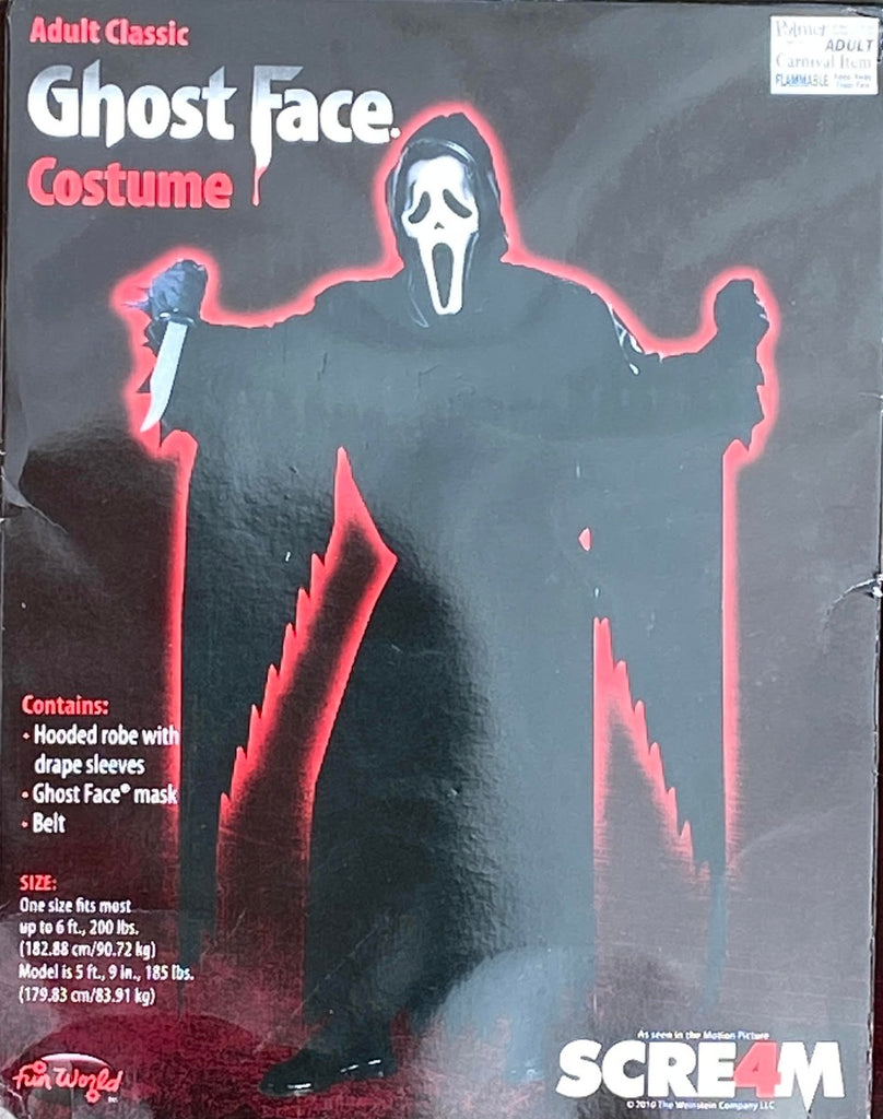 Skin Two UK Size One Size Adult Ghostface Costume One Size Clearance