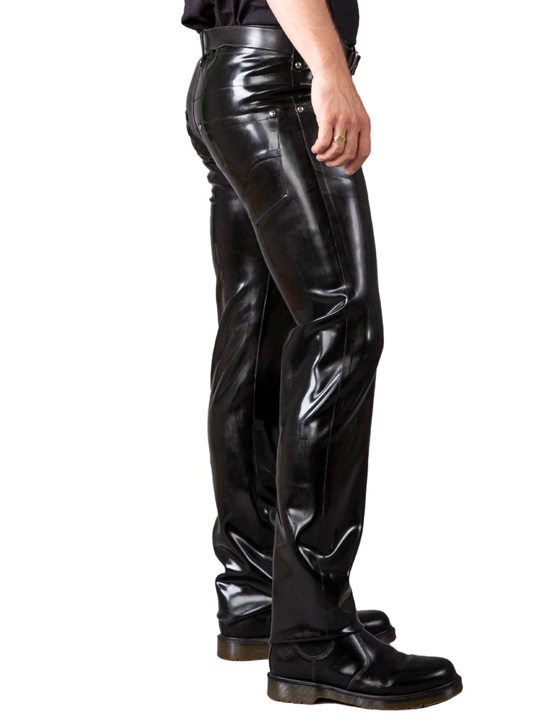 Black best sale latex jeans